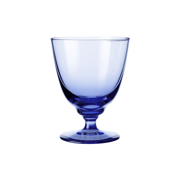 Flow glas p&aring; fod, m&oslash;rk bl&aring;, Holmegaard