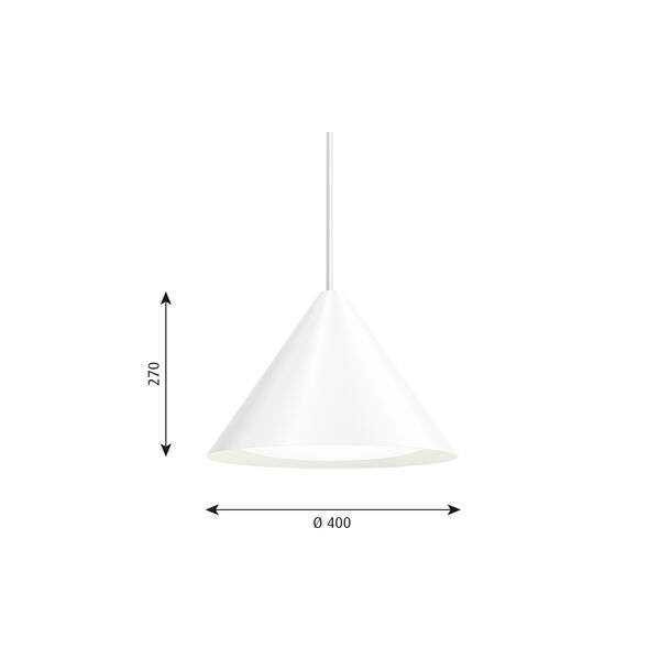 Keglen pendel, white, Louis Poulsen