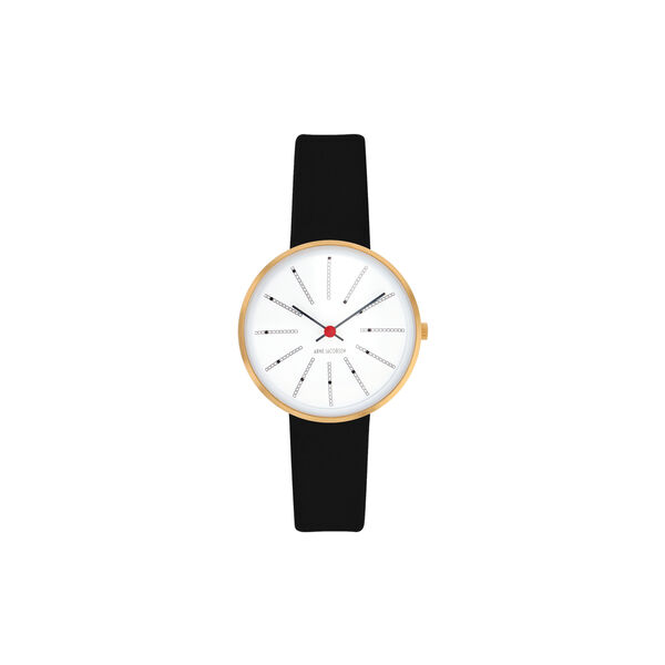 Bankers armb&aring;ndsur, white/gold/black, Arne Jacobsen Watches
