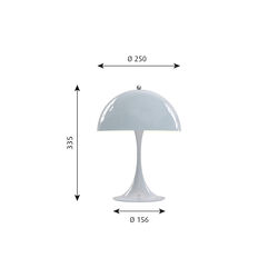 Panthella 250 bordlampe, pale blue, Louis Poulsen