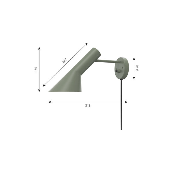 AJ v&aelig;glampe, pale petroleum, Louis Poulsen