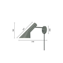 AJ v&aelig;glampe, warm grey, Louis Poulsen
