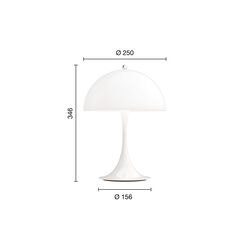 Panthella 250 Portable bordlampe, opal, Louis Poulsen
