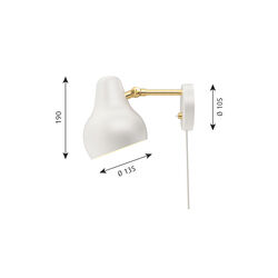 VL38 v&aelig;glampe, hvid, Louis Poulsen