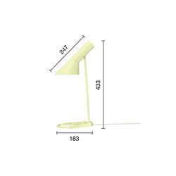 AJ Mini bordlampe, soft lemon, Louis Poulsen