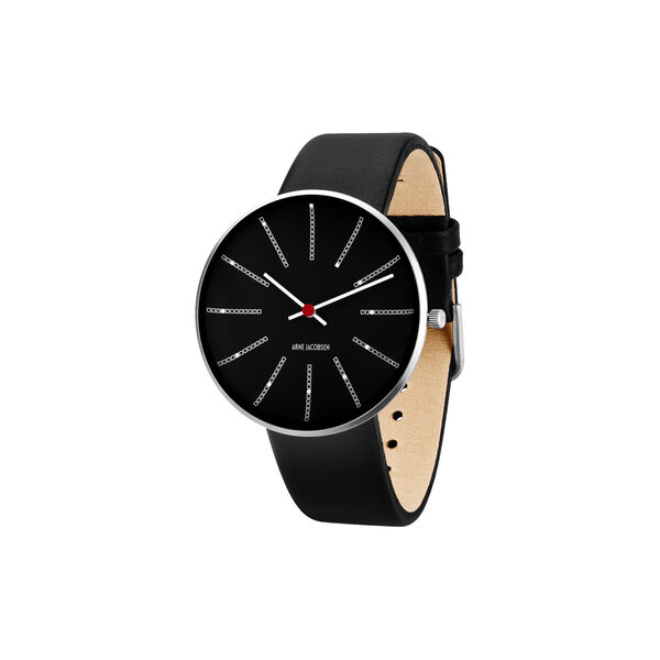 Bankers armb&aring;ndsur, black, Arne Jacobsen Watches