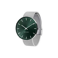 City Hall armb&aring;ndsur, evergreen/steel, Arne Jacobsen Watches