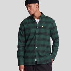 Tonal Check Flannel Shirt, argyle teal/ jet black, Lyle & Scott