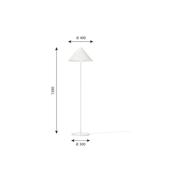 Keglen gulvlampe, hvid, Louis Poulsen