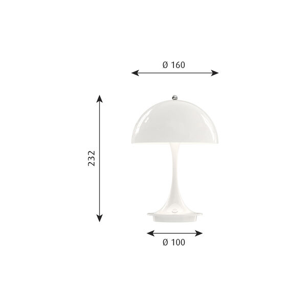 Panthella Portable Metal, hvid, Louis Poulsen