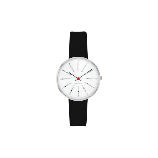Bankers armb&aring;ndsur, white/steel/black, Arne Jacobsen Watches