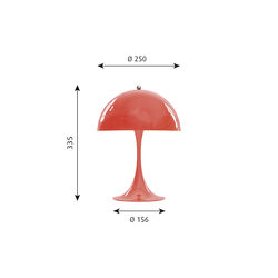 Panthella 250 bordlampe, coral, Louis Poulsen