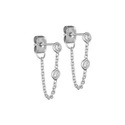 K&aelig;de&oslash;reringe med zirkoner, s&oslash;lv, Pure by Nat