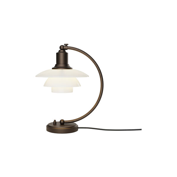 PH 2/2 Luna bordlampe, aged brass/opal glass, Louis Poulsen