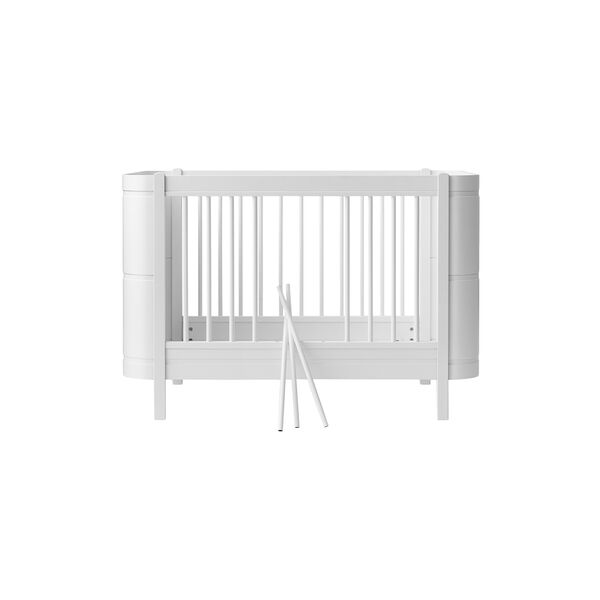 Wood Mini+ tremmeseng ekskl. junior kit 68x122 cm, hvid, Oliver Furniture