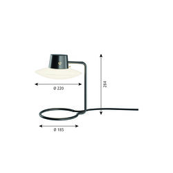 AJ Oxford bordlampe, opal, Louis Poulsen