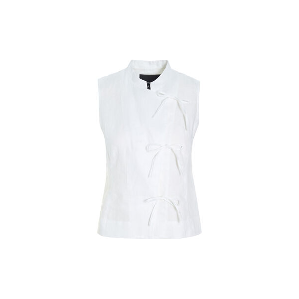 Airy linen &aelig;rmel&oslash;s bluse, white, BITTE KAI RAND