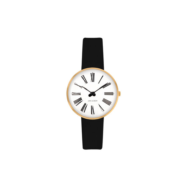 Roman armb&aring;ndsur, white/black, Arne Jacobsen Watches
