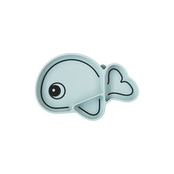 Wally Silikone Stick & Stay tallerken, bl&aring;, Done by Deer