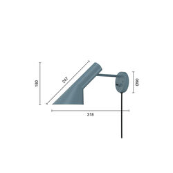 AJ v&aelig;glampe, dusty blue, Louis Poulsen