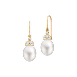Tasha Earrings, gold/freshwater pearls, Julie Sandlau