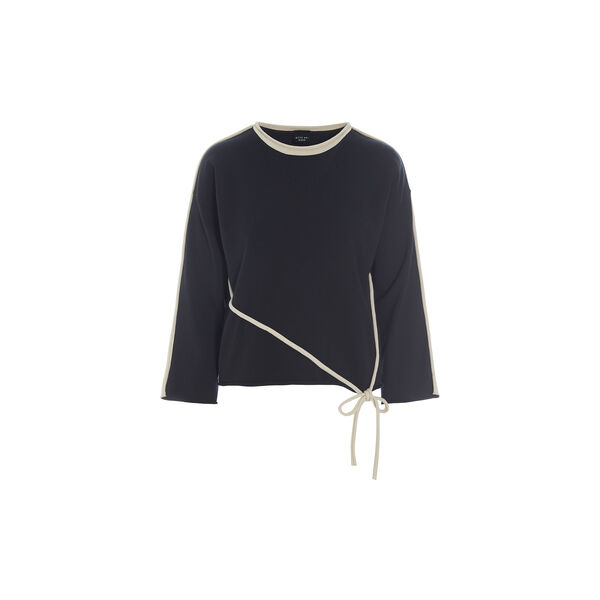 Saku bluse med sl&oslash;jfe, black/ivory string, BITTE KAI RAND